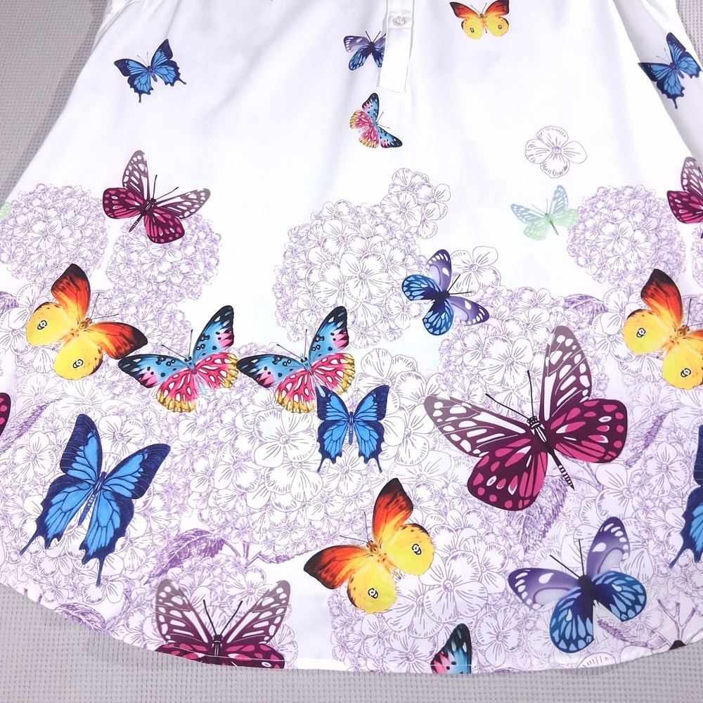 Rosegal Plus Womens 3X House Dress Bundle Butterfly Floral Lace Tunics Lot of 3 - Picture 9 of 16